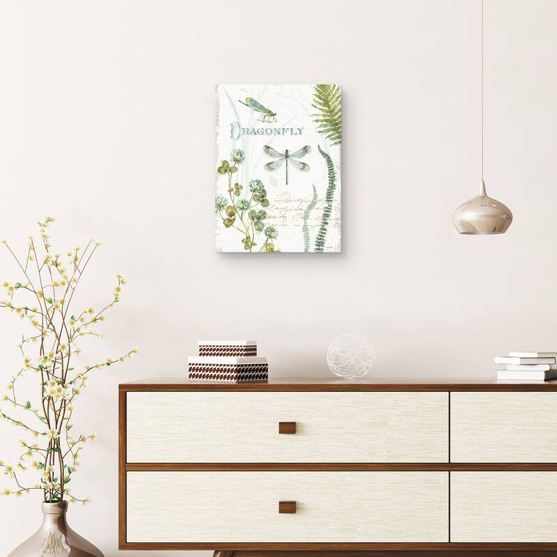 My Greenhouse Botanical Dragonfly Canvas Art Print