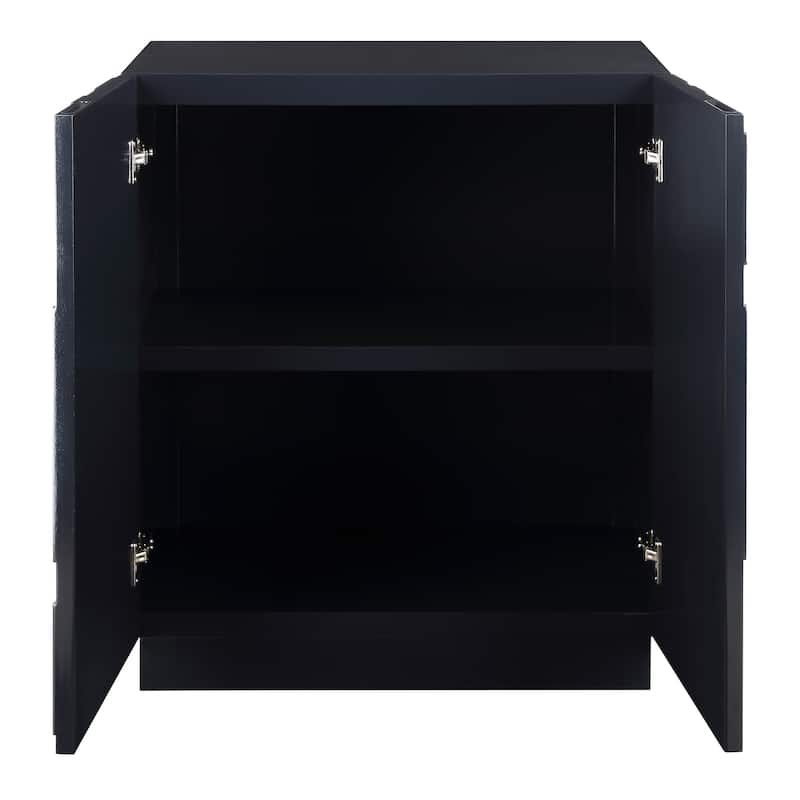 Uttermost Valeria 2 Door Glossy Blue Cabinet - 34'' H X 30'' W X 16.125'' D