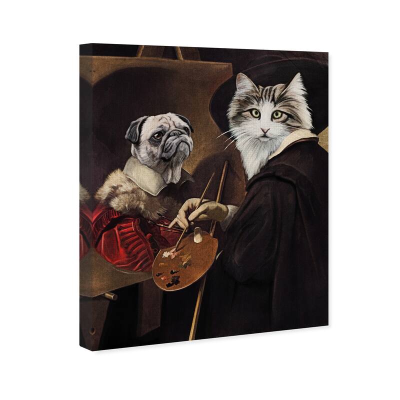 Wynwood Studio Canvas Animals Portrait of the Painter Black and Traditional Wall Art Canvas Print - Black, Brown