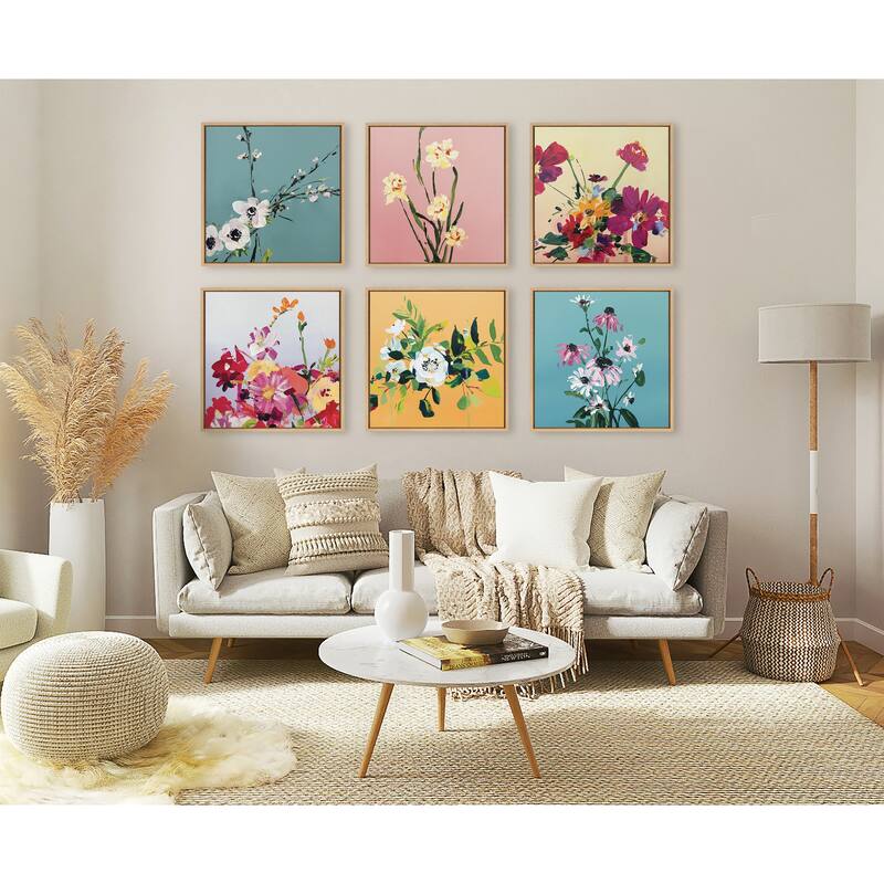 Kate and Laurel Sylvie Stand Out In Yellow Framed Canvas by Emma Daisy