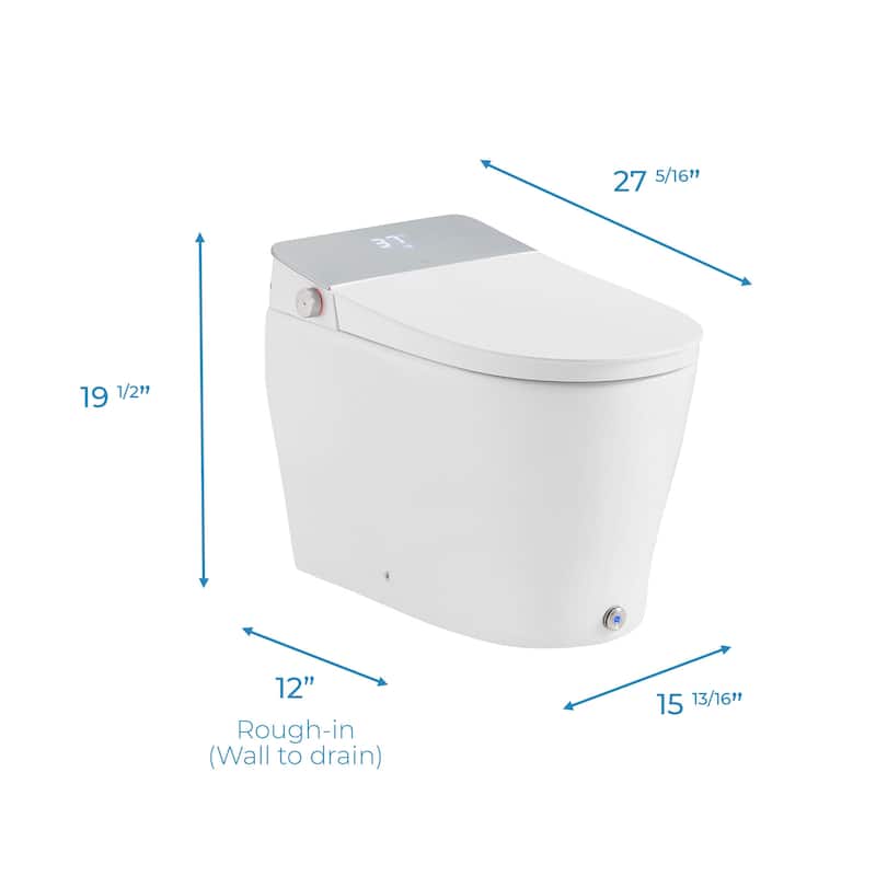 Ove Clarke Dual-Flush Hands-Free Smart Bidet Toilet with Built-in Tank
