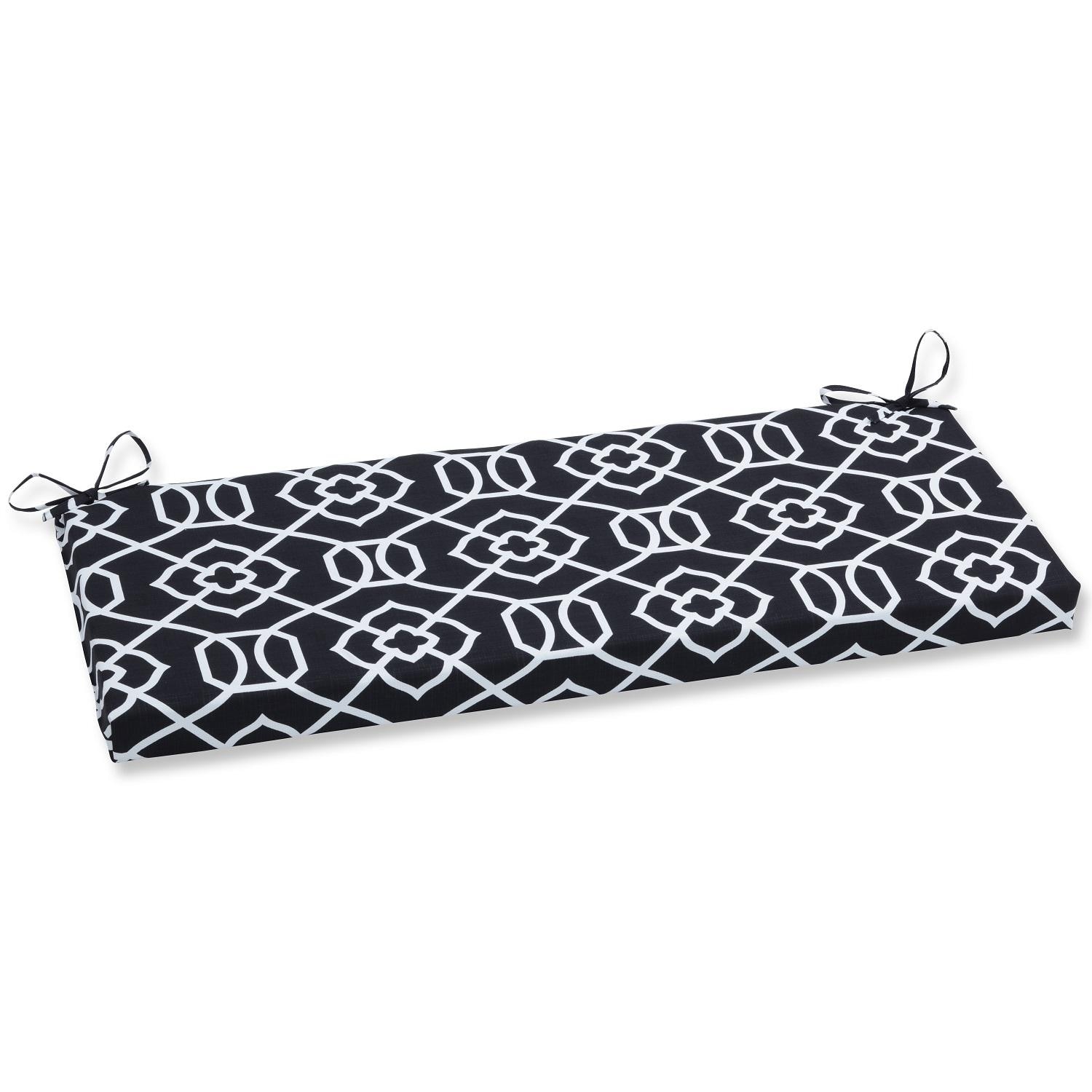 Shop 45 Black And White Graceful Lattice Outdoor Patio Bench