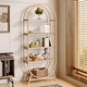 preview thumbnail 9 of 16, 5 Tiers Arched Bookcase Bookshelf, 70.8 Inches Tall Storage Shelves with Metal Frame Oak - 1PCS