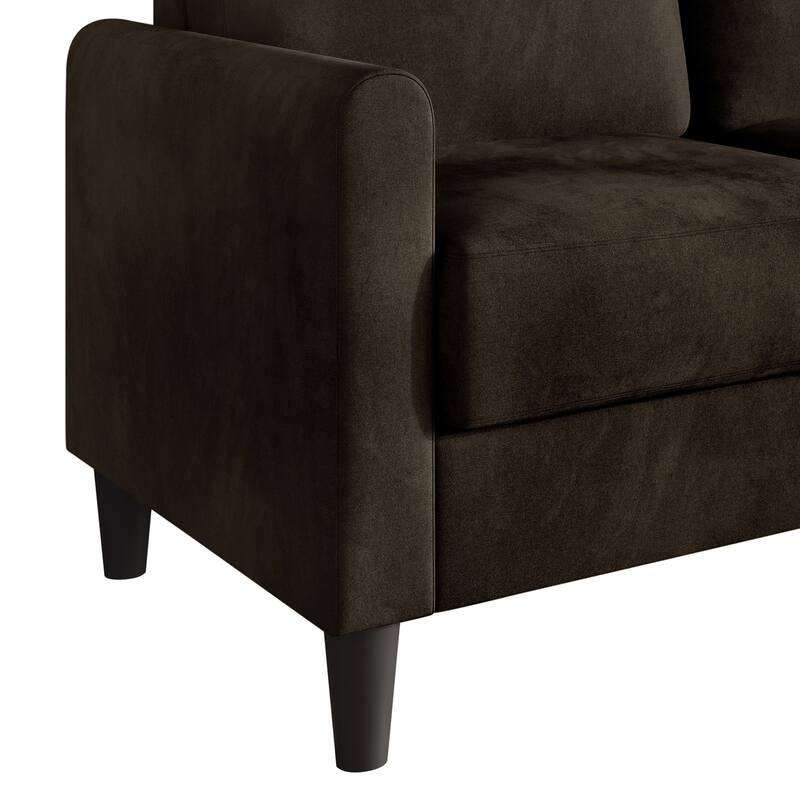 Clayfell Goliad Velvet Arm Loveseat with Pocket Spring, Soft Cushions, Clean Lines Design