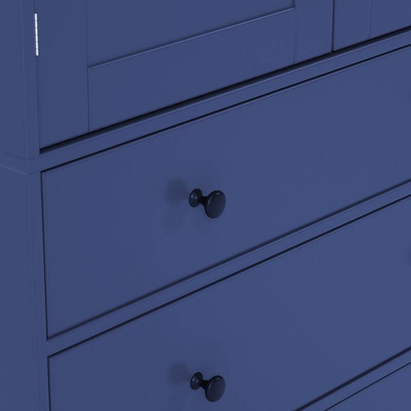 Farmhouse 77" Kitchen Pantry Storage Cabinet with Adjustable Shelves and Multiple Door Shelves