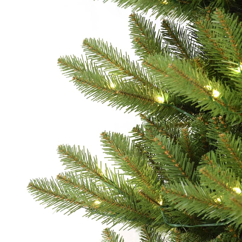 Puleo International 7.5 ft Pre-Lit Fraser Fir Artificial Christmas Tree