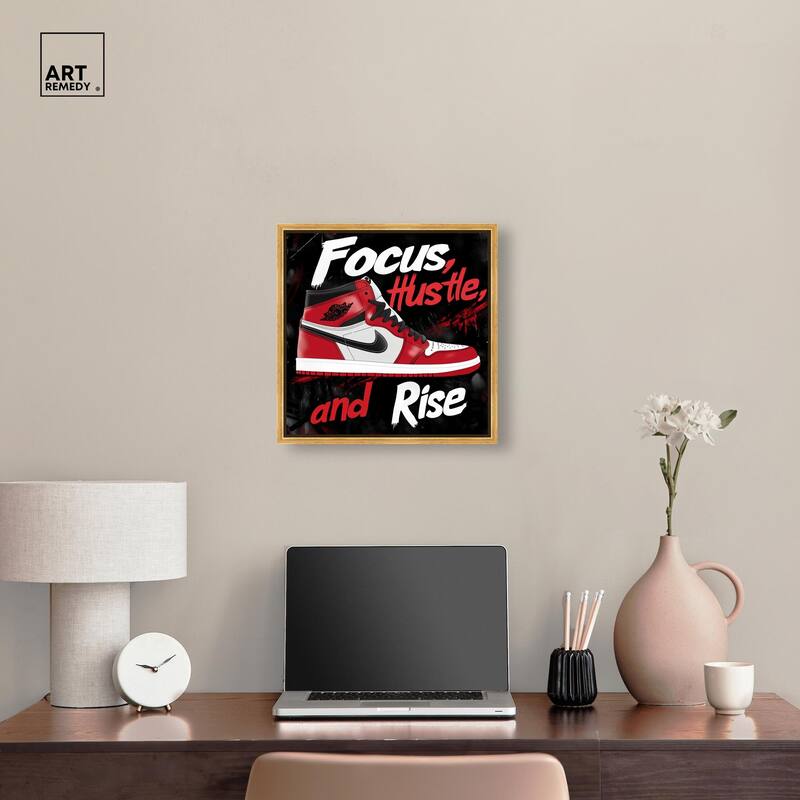 Hustle and Rise Sneaker Red Canvas by Art Remedy