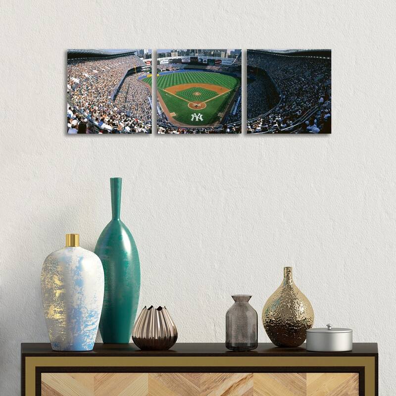 iCanvas "Yankee Stadium, Bronx, New York City, New York, USA" by Panoramic Images 3-Piece Canvas Wall Art Set - 12x36x1.5