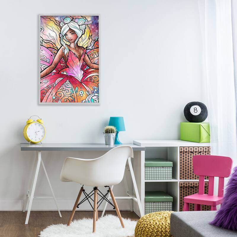Stupell Pastel Nouveau Fairy Framed Giclee Art Design By Mandie Manzano