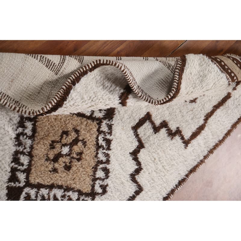 Natural Dye Tribal Anatolian Runner Rug Handmade Wool Carpet - 3'5"x 12'2"
