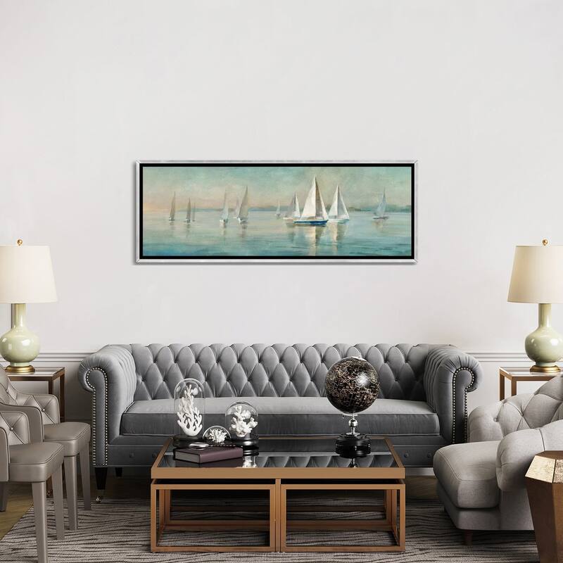 iCanvas "Sailboats at Sunrise" by Danhui Nai Framed