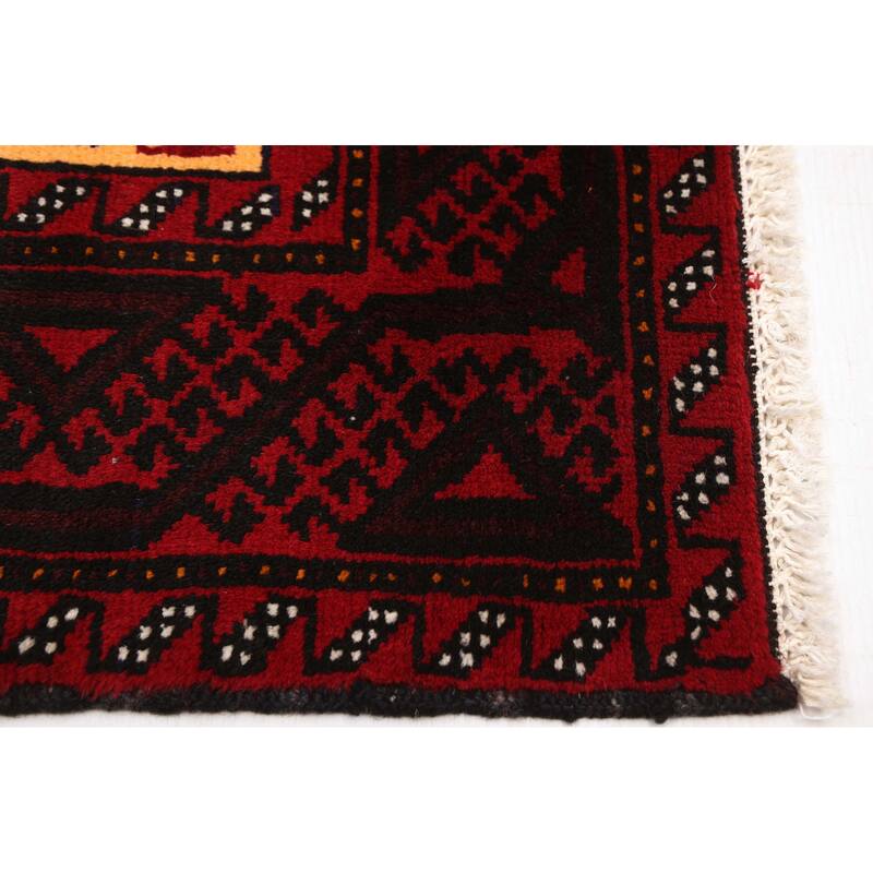 ECARPETGALLERY Hand-knotted Teimani Red Wool Rug - 3'2 x 6'3