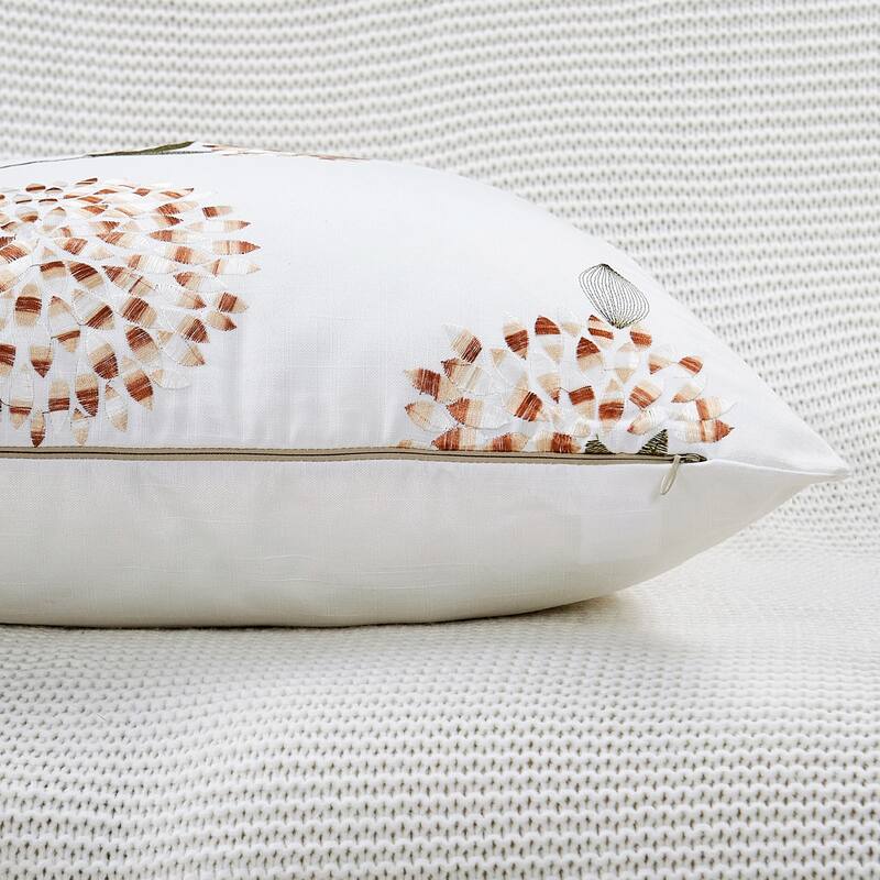 Canvas Pillow Shells with Sunflower Adornments (Set of 2), NO INSERT