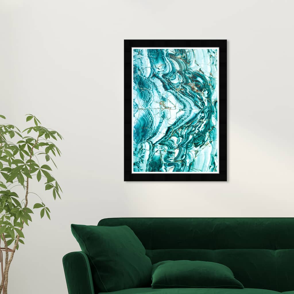 Wynwood Studio Prints Abstract Agate Stone I Blue and Modern & Contemporary Wall Art Canvas Print