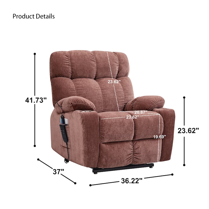 Dual Motor Power Lift Recliner Chair for Elderly