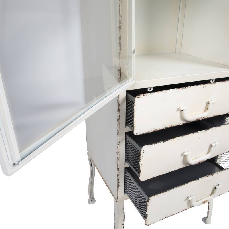 Sleek Metal Cabinet Storage with 3 Drawers