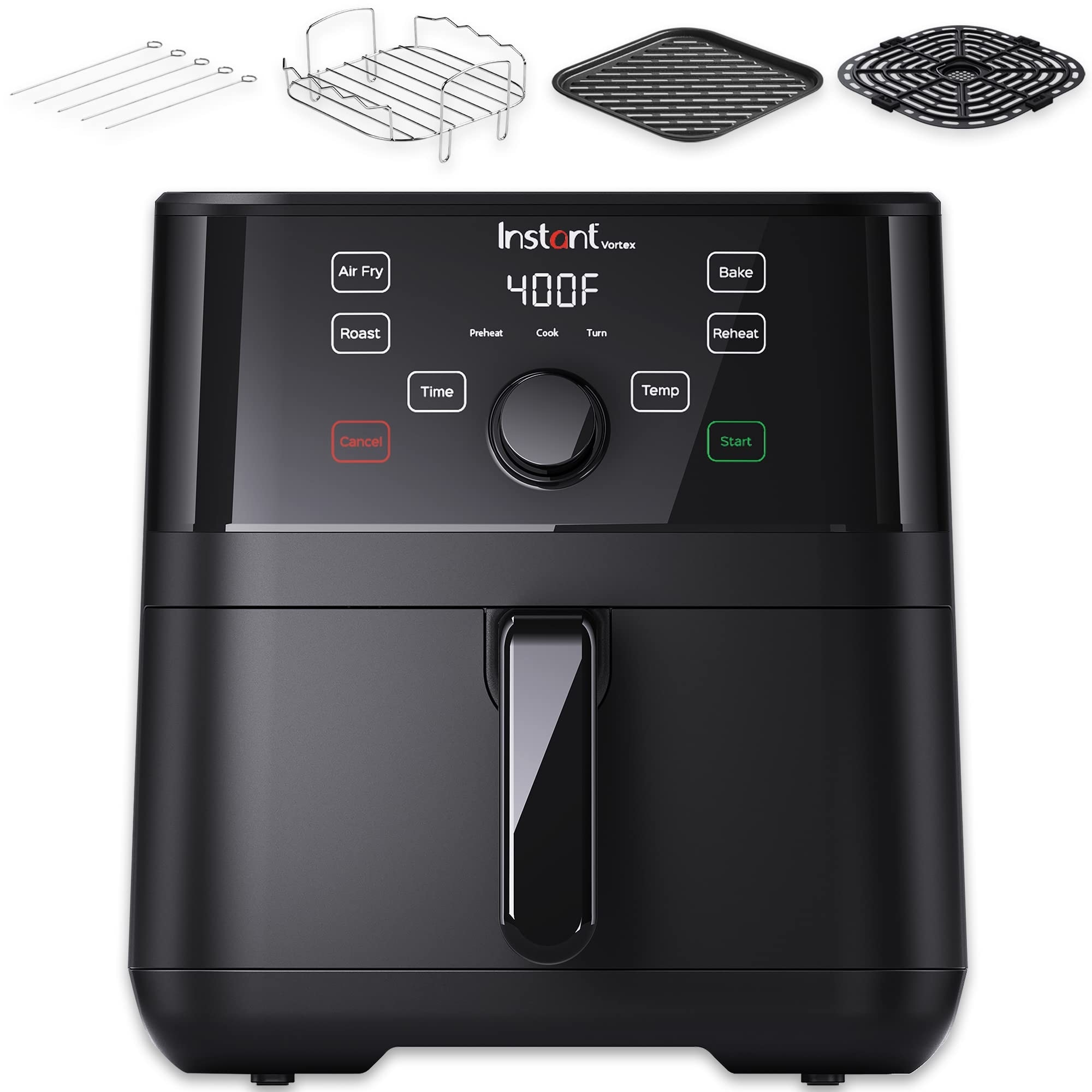 Air Fryer on Sale Air Fryer Oven 8.5QT, Digital One Touch Screen Airfryer,  Oil less Air Cooker that Crisps, Roasts, Reheats, Easy Meals, Nonstick and  Dishwasher Safe Basket, Stainless Steel, Green 