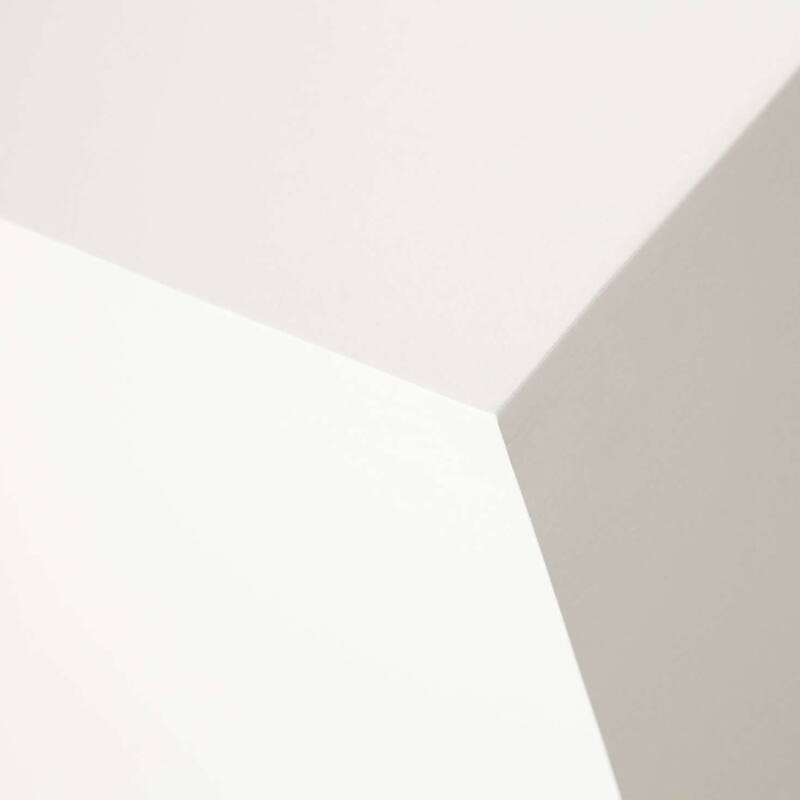 Viko Modern Square Coffee Table, White Wood Faux Concrete Finish, 39 Inch