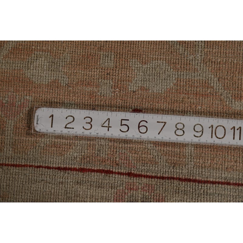 Hand Knotted Oriental 100% Wool Carpet Transitional Floral Brown Oushak Area Rug - 11' 11'' X 8' 11''