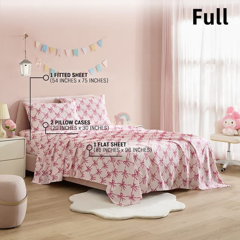 HLC.ME Printed Kids Bed Sheets - Patterned Bed Sheet Set - Wrinkle Resistant & Ultra Soft - For Mattresses up to 15 Inches Deep
