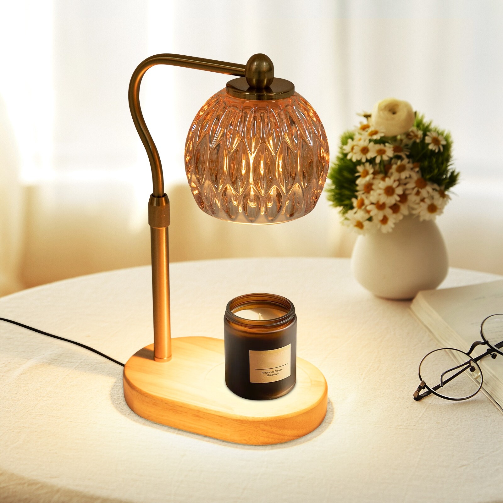 Modern Melting Wax Lamp with Timer Indoor Table Lamp Log Gold