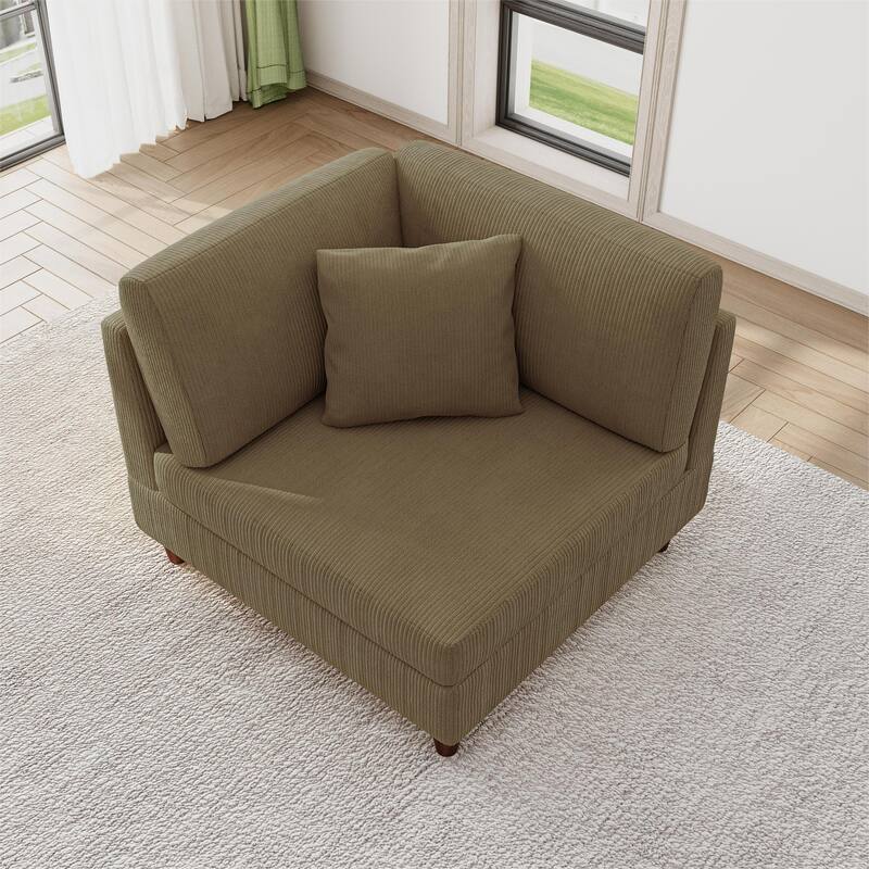 Modular Corduroy Armchair Sofa Accent Chair