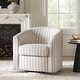 preview thumbnail 35 of 106, Cuenca Modern Living Room Wooden Upholstered 360° Swivel Barrel Chair with Metal Base and Wide Backrest