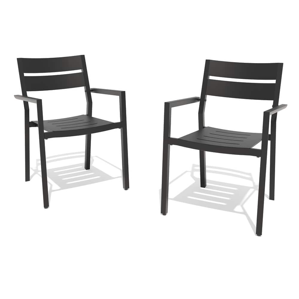 VredHom Outdoor Patio Dining Chairs Aluminum Stackable Armchair
