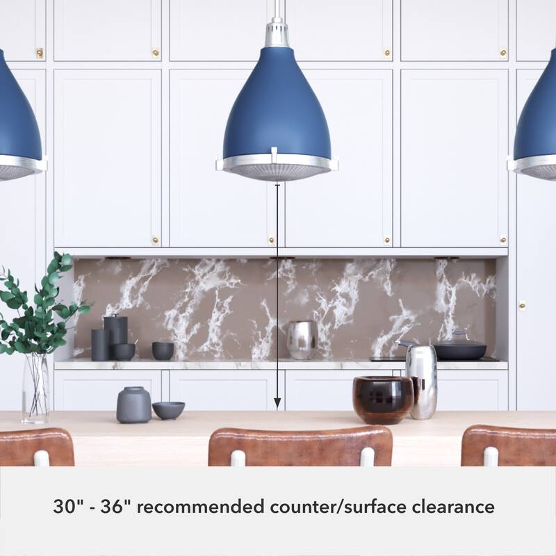 Hunter Bluff View Retro 14" 3-Light Pendant - Kitchen Island, Dining Room - Mid-Century Modern, Industrial, Transitional