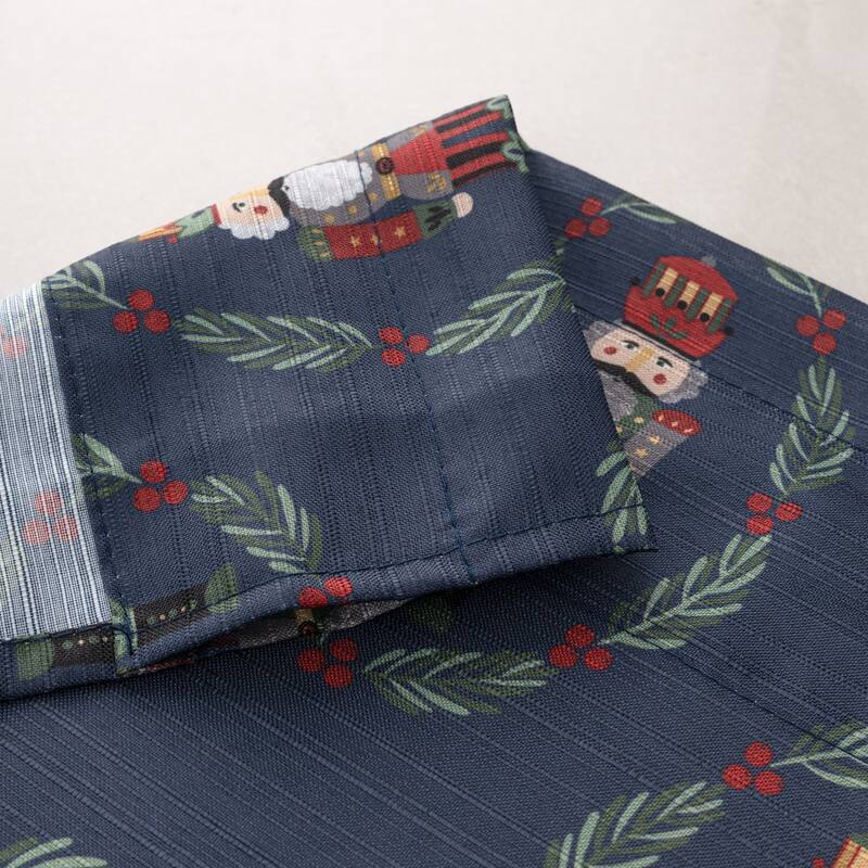 Nutcracker Christmas Holiday Present Kitchen Curtain Set