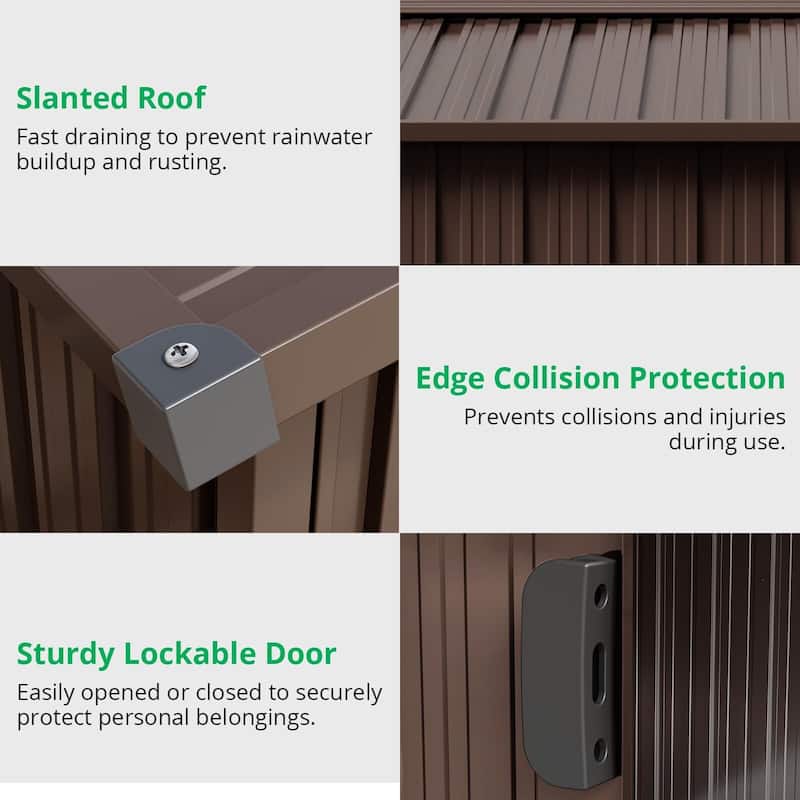 Outdoor Storage Shed, with Sloped Roof & Lockable Door