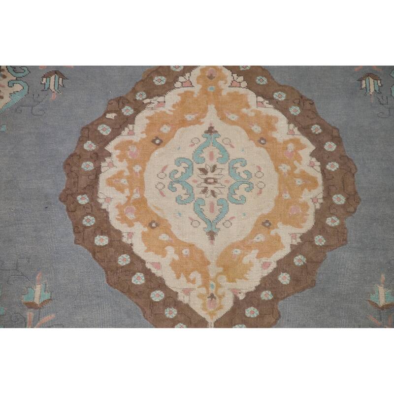 Medallion Geometric Tabriz Persian Vintage Rug Handmade Wool Carpet - 6'6" x 9'6"