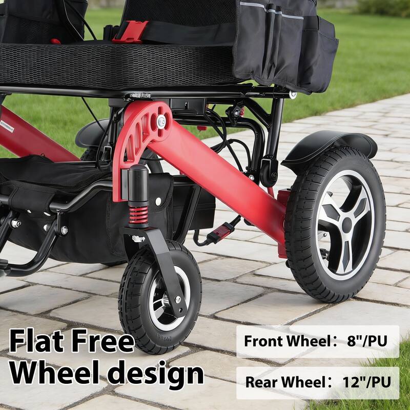 Foldable Electric Wheelchair for Adults, 300W Motor, Lightweight Aluminum Frame, Portable Power Wheelchair
