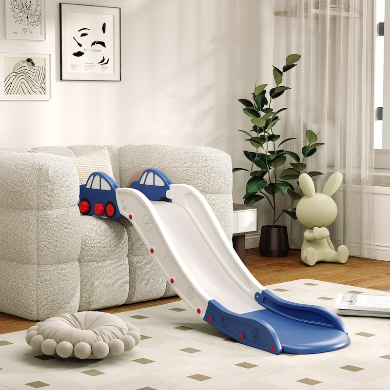 Extra Long Yellow Kids Slide for Sofa and Bed with Safe Buffer Design for Toddlers 18 to 48 Months