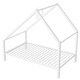 preview thumbnail 6 of 8, White Twin Size Metal House Platform Bed with Roof