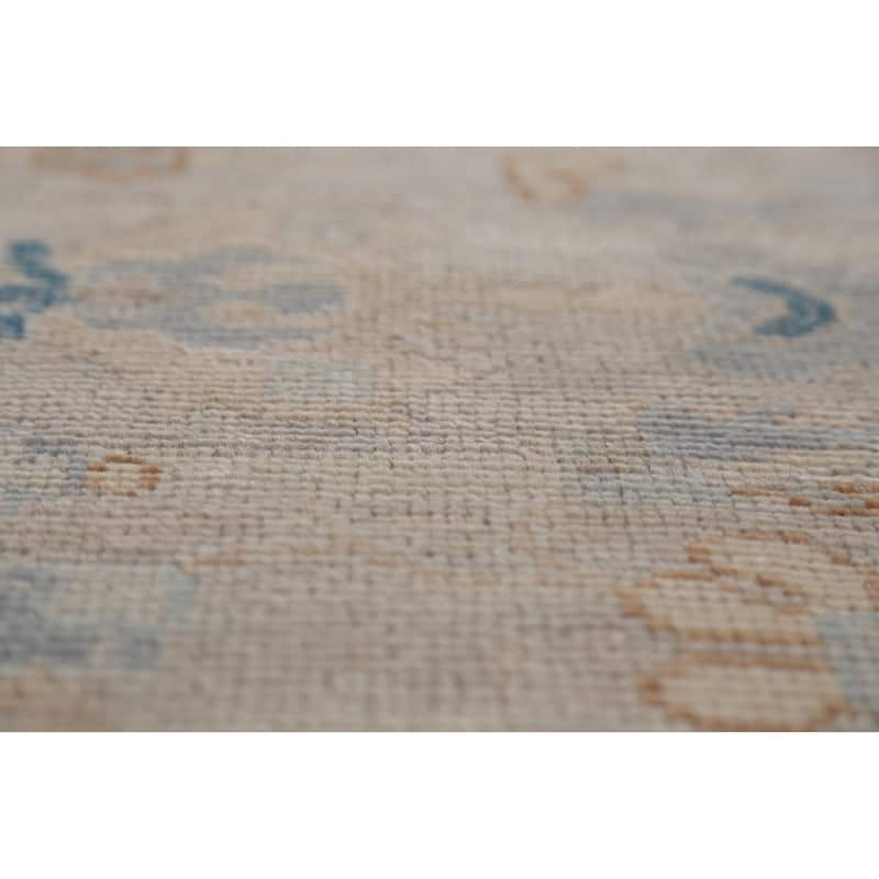 Hand Knotted Oriental 100% Wool Carpet Transitional All-Over Greys & Charcoal Oushak Area Rug - 9' 9'' X 8' 3''