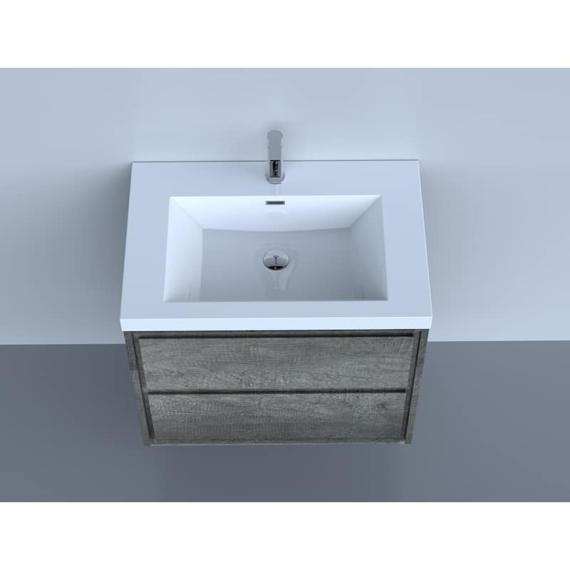 Sage 24" wall mounted bathroom vanity with single basin acrylic top