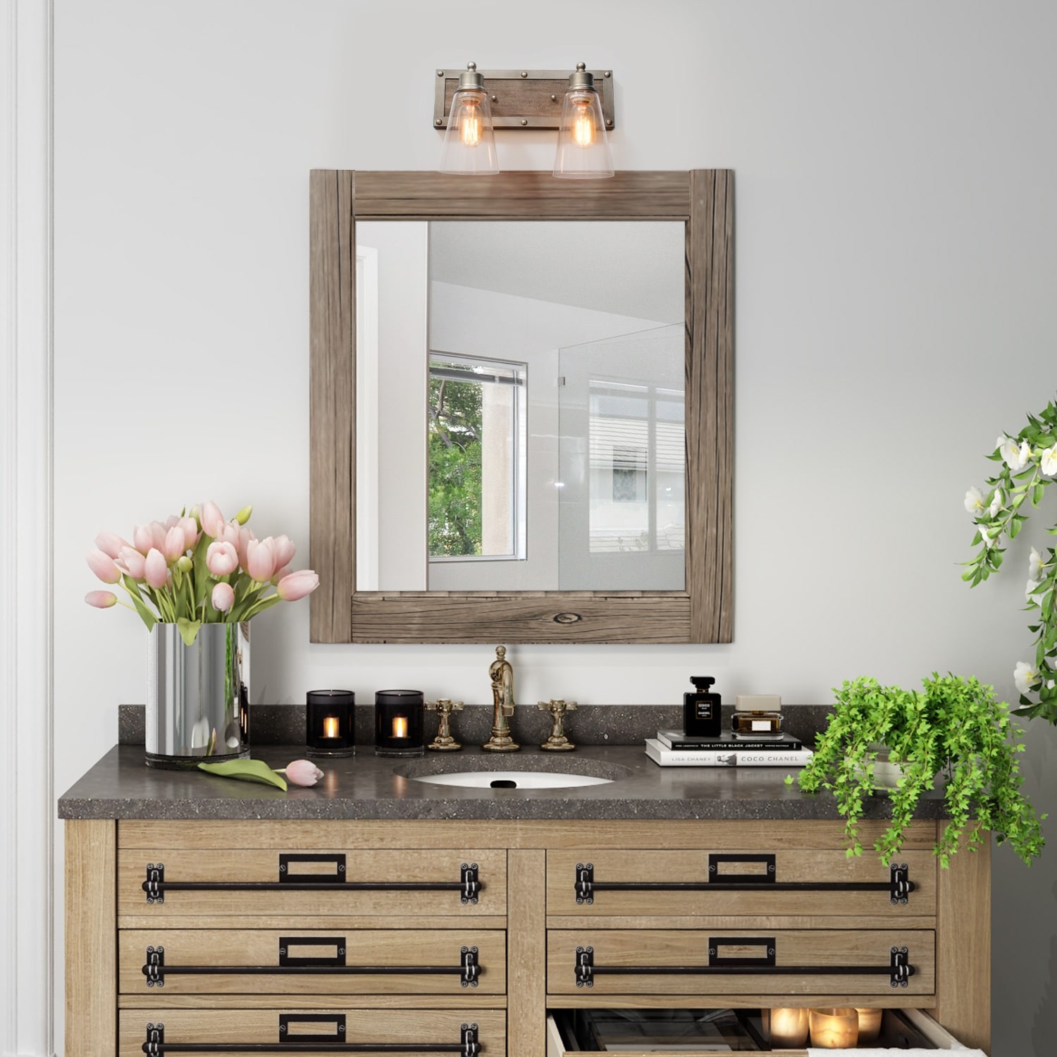 Silver sales sconces bathroom