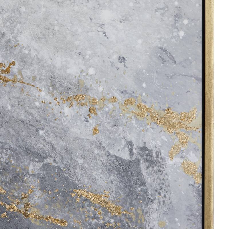 Canvas Geode Living Room Framed Wall Art with Gold Frame - Roche River Decor