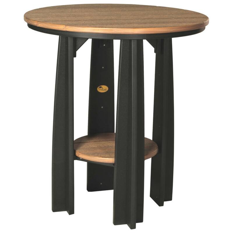 Poly Lumber Balcony Table - Antique Mahogany Woodgrain & Black