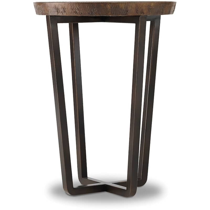 Hooker Furniture 18 Inch Wide Aged Copper Accent Table from the - Copper with Dark Metal