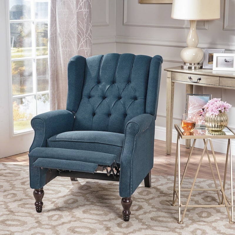 Walter Tufted Fabric Wingback Recliner Club Chair by Christopher Knight Home