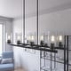preview thumbnail 1 of 10, Hunter Hartland 8-Light Linear Chandelier - Dining Room, Kitchen Island - Modern Farmhouse, Industrial, Contemporary Noble Bronze