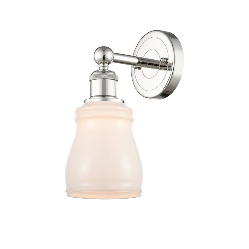 Innovations Lighting 616-1W-12-5 Ellery Sconce Ellery 12" Tall Wall - Polished Nickel / White