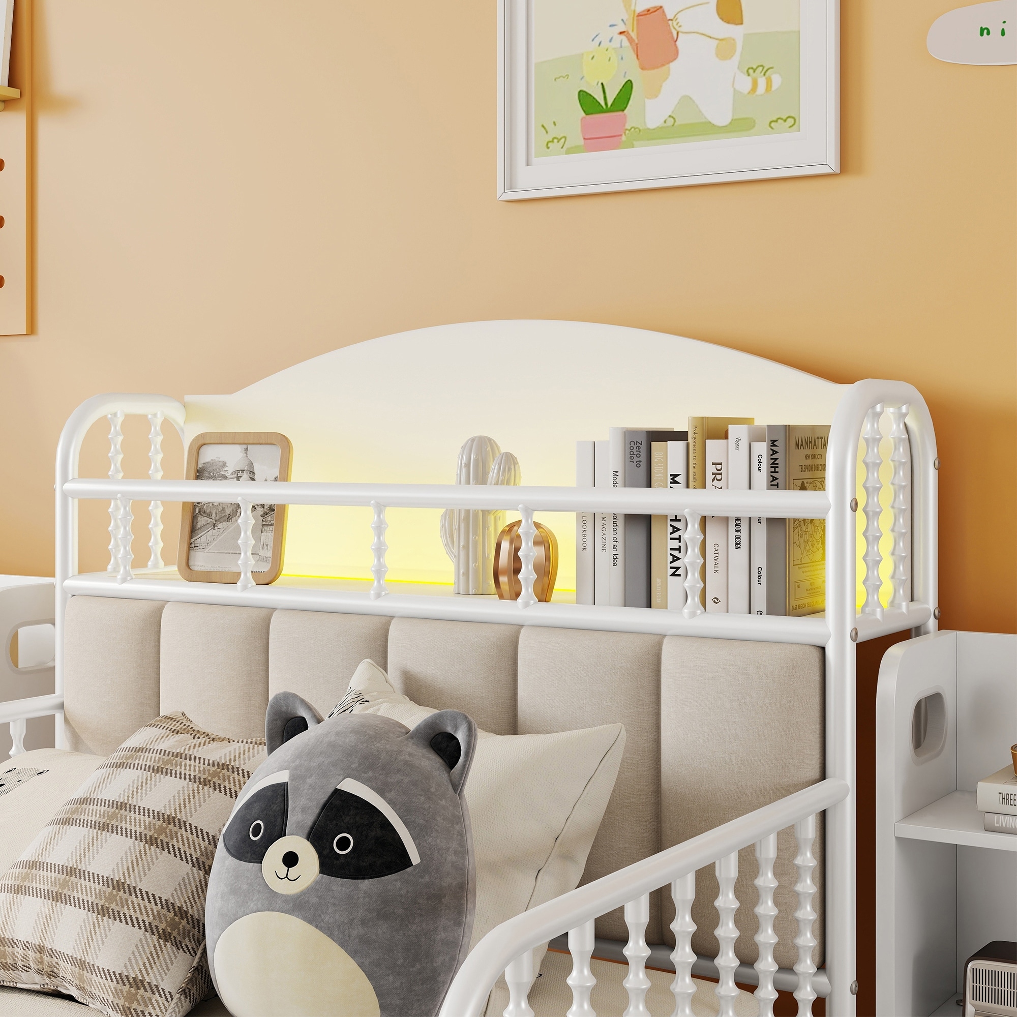 Metal Platform Bed Frame with Light