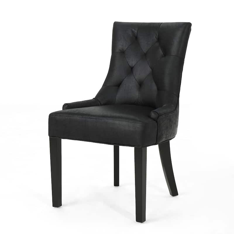 Upholstered Kitchen & Dining Room Chairs, Black Tufted Dining Room Chairs, Modern Kitchen Armless Dining Chairs Set of 2