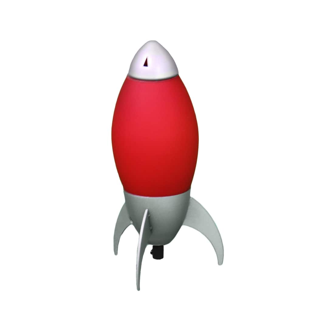 Kid's Rocket Table Lamp - 10.5" Yellow Night Light - UL Listed, Cord Switch, Boys Girls Room Decor