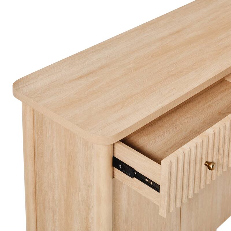 Walker Edison Modern Fluted Wood Buffet Sideboard with Storage