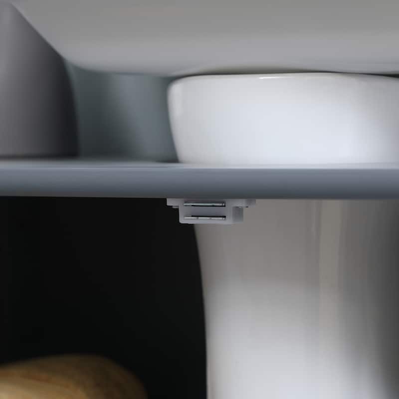 Under Sink Bathroom Cabinet with 2 Doors and Shelf, Pedestal Sink Bathroom Vanity Cabinet, Gray