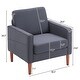 preview thumbnail 11 of 9, Indoor Single Seat Sofa with Solid Wood Legs, Dark Grey